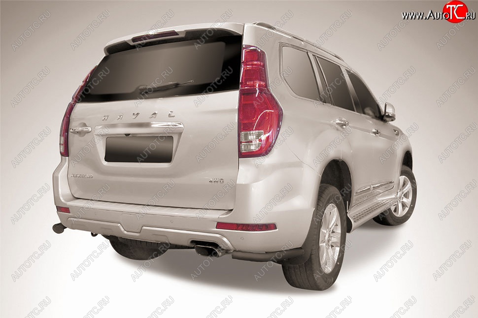 4 999 р. Защита порогов Slitkoff (уголки, d57 мм)  Haval H9 (2017-2019) 1-ый рестайлинг (Сталь с полимерным покрытием. Цвет: чёрный)  с доставкой в г. Воронеж
