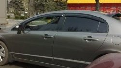 999 р. Комплект дефлекторов окон (ветровиков) 4 шт. (седан) Russtal Honda Civic FD седан дорестайлинг (2005-2008)  с доставкой в г. Воронеж. Увеличить фотографию 3
