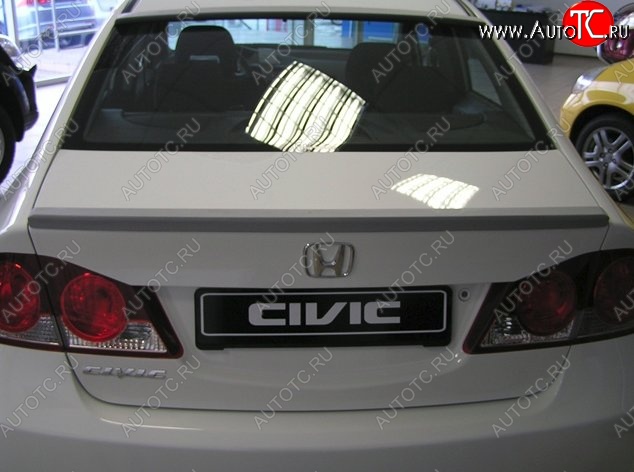 4 149 р. Лип спойлер CT Honda Civic FD седан дорестайлинг (2005-2008) (Неокрашенный)  с доставкой в г. Воронеж