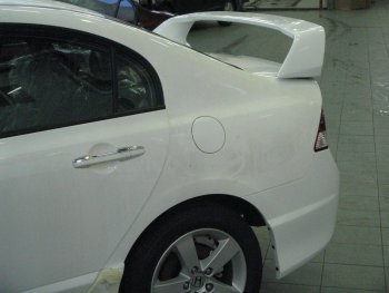 3 349 р. Спойлер Lit company Honda Civic FD седан дорестайлинг (2005-2008) (Неокрашенный)  с доставкой в г. Воронеж. Увеличить фотографию 2