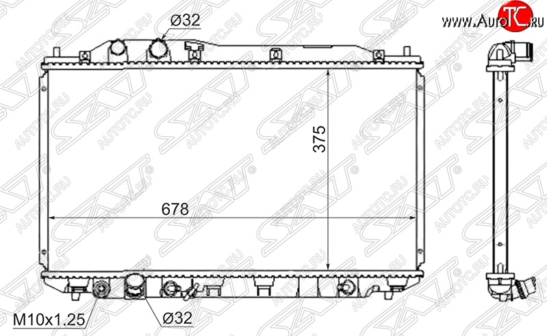 5 599 р. Радиатор двигателя SAT (пластинчатый, МКПП/АКПП, quick fit) Honda Civic FD седан дорестайлинг (2005-2008)  с доставкой в г. Воронеж