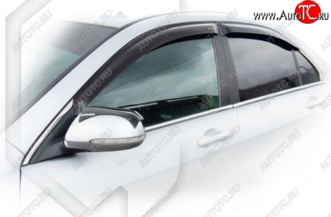1 999 р. Дефлектора окон (L7, L8, L9) CA-Plastiс  Honda Accord  7 CL (2005-2008) седан рестайлинг (Classic полупрозрачный, Без хром.молдинга, Крепление только на скотч)  с доставкой в г. Воронеж