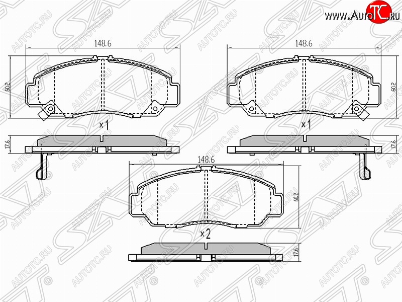 1 099 р. Колодки тормозные передние SAT  Honda Accord  8 CU (2008-2013) седан дорестайлинг, седан рестайлинг  с доставкой в г. Воронеж