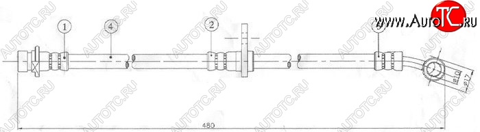 729 р. Тормозной шланг передний SAT (правый)  Honda Accord ( 7 CL,  7 CM) - Inspire  4  с доставкой в г. Воронеж