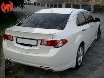 4 199 р. Лип спойлер на крышку багажника MV-Tuning Honda Accord 8 CU седан дорестайлинг (2008-2011) (Неокрашенный)  с доставкой в г. Воронеж. Увеличить фотографию 2
