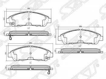 1 399 р. Колодки тормозные SAT (передние) Honda Accord 8 CU седан дорестайлинг (2008-2011)  с доставкой в г. Воронеж. Увеличить фотографию 1