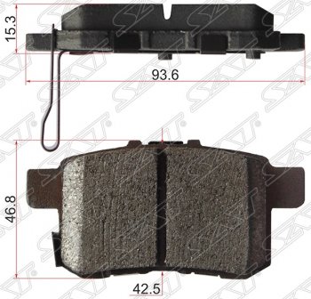 699 р. Колодки тормозные SAT (задние) Honda Accord 8 CU седан дорестайлинг (2008-2011)  с доставкой в г. Воронеж. Увеличить фотографию 1