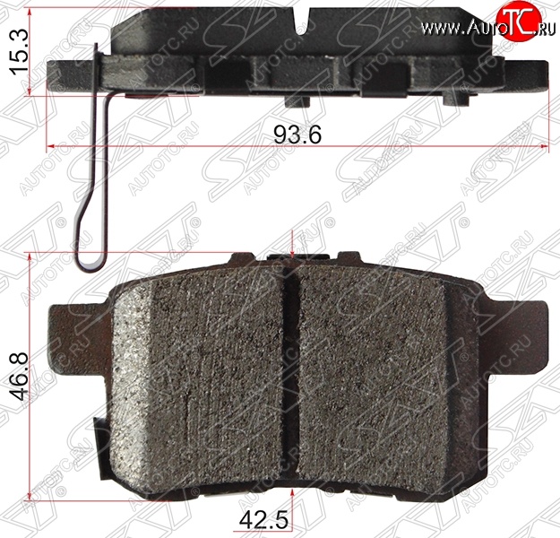 699 р. Колодки тормозные SAT (задние) Honda Accord 8 CU седан дорестайлинг (2008-2011)  с доставкой в г. Воронеж