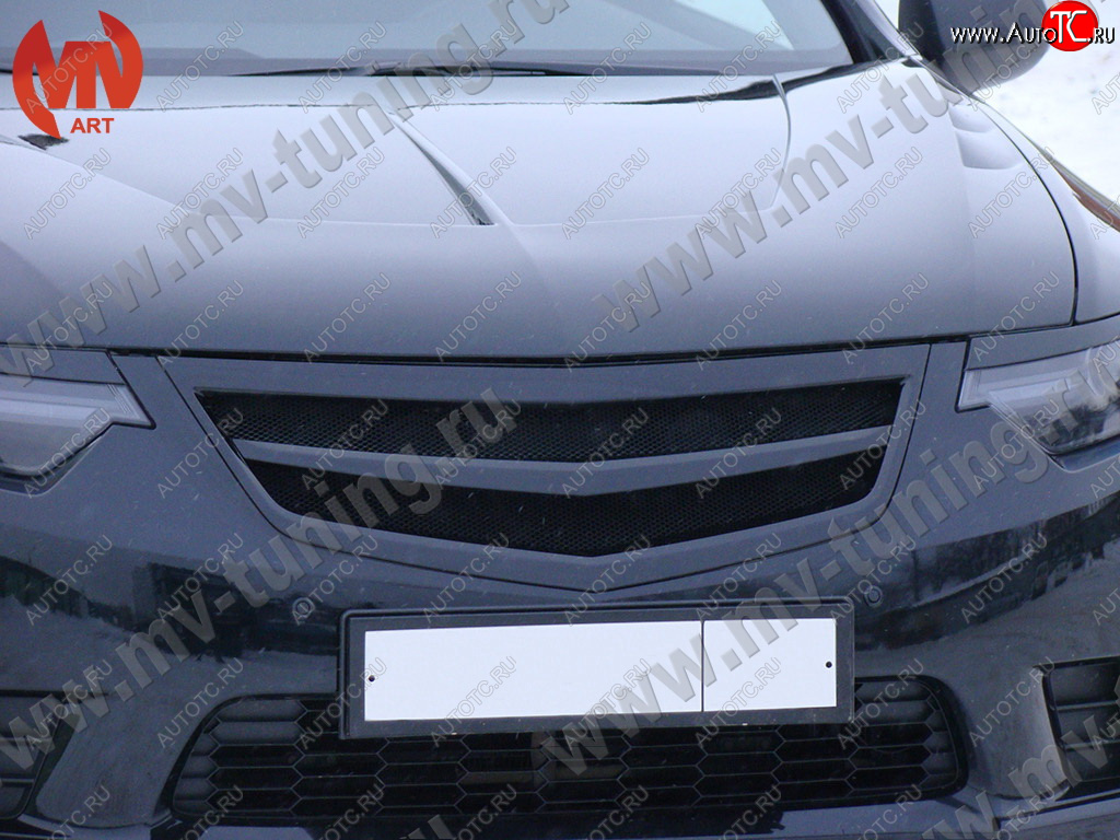 5 949 р. Решётка радиатора Sport  Honda Accord ( 8 CU,  8 CW) (2011-2013) седан рестайлинг, универсал рестайлинг (С сеткой, Неокрашенная)  с доставкой в г. Воронеж