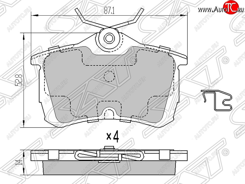 679 р. Колодки тормозные SAT  Honda Accord ( 6 CF,  7 CL) (1997-2008) седан дорестайлинг, седан рестайлинг  с доставкой в г. Воронеж