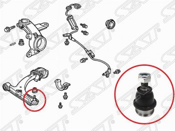 439 р. Шаровая опора нижнего рычага SAT Honda Jazz (2001-2008)  с доставкой в г. Воронеж. Увеличить фотографию 2