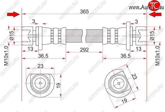 439 р. Тормозной шланг задний SAT (левый)  Honda Airwave  1 GJ - partner  с доставкой в г. Воронеж