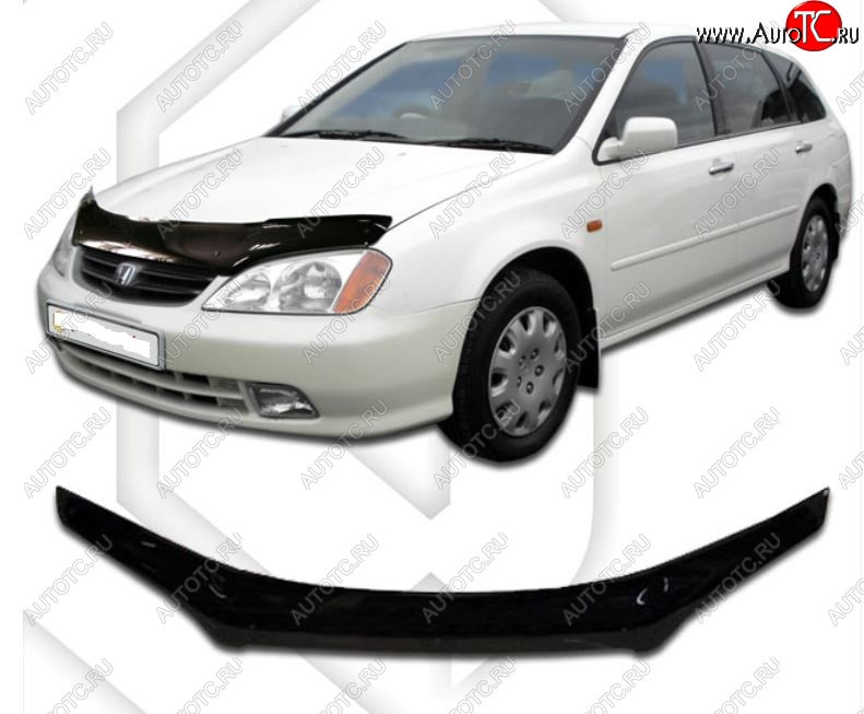 1 999 р. Дефлектор капота (TA1, TA2, TA3, TA4) CA-Plastic  Honda Avancier (1999-2003) (Classic черный, Без надписи)  с доставкой в г. Воронеж