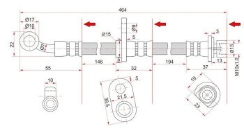 689 р. Тормозной шланг SAT (правый)  Honda Avancier - Odyssey ( 1,  2)  с доставкой в г. Воронеж. Увеличить фотографию 1