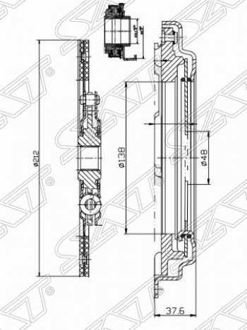 7 999 р. Комплект сцепления SAT (1,4/1,6)  Honda Civic ( EG,  EJ,EK,EM,  ES,  EP,  EU) - HR-V ( GH1,GH2,  GH3, GH4,  GH1, GH2)  с доставкой в г. Воронеж. Увеличить фотографию 1