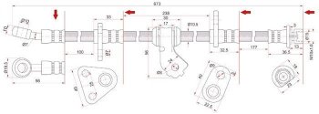 Тормозной шланг передний SAT (левый) Honda Civic  EG - Integra  DB6,DB7,DB8,DB9