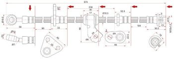 Тормозной шланг передний SAT (правый) Honda Civic  EG - Integra  DB6,DB7,DB8,DB9