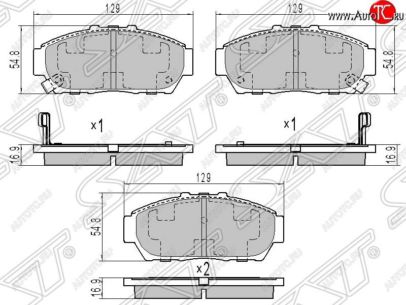 929 р. Колодки тормозные передние SAT  Honda Integra  DB6,DB7,DB8,DB9 (1993-1995) седан дорестайлинг  с доставкой в г. Воронеж