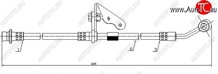 1 129 р. Тормозной шланг SAT (передний, левый, L=455)  Honda Civic  EJ,EK,EM - partner  с доставкой в г. Воронеж