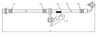 Правый тормозной шланг передний SAT (L=415) Honda Civic EJ,EK,EM седан дорестайлинг (1995-1998)