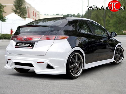 8 899 р. Задний бампер NeoDesign Honda Civic FK,FN хэтчбэк 5 дв. дорестайлинг (2005-2008)  с доставкой в г. Воронеж