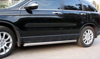 23 799 р. Защита порогов из круглой трубы диаметром 76 мм SLITKOFF v1 Honda CR-V RE1,RE2,RE3,RE4,RE5,RE7 дорестайлинг (2007-2010)  с доставкой в г. Воронеж. Увеличить фотографию 2