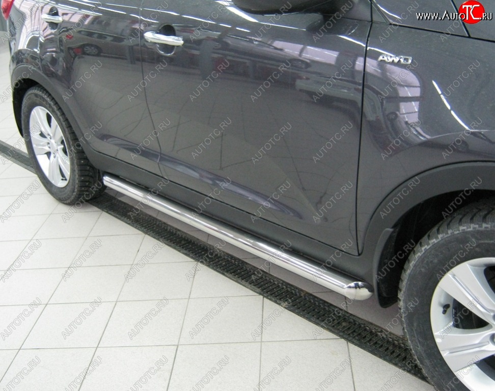 23 799 р. Защита порогов из круглой трубы диаметром 76 мм SLITKOFF v1 Honda CR-V RE1,RE2,RE3,RE4,RE5,RE7 дорестайлинг (2007-2010)  с доставкой в г. Воронеж