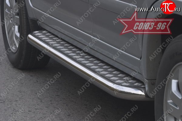 13 724 р. Защита порогов с листом Souz-96 (d60). Honda CR-V RE1,RE2,RE3,RE4,RE5,RE7 дорестайлинг (2007-2010)  с доставкой в г. Воронеж