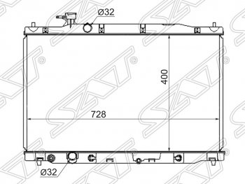 Радиатор двигателя SAT (пластинчатый, МКПП/АКПП) Honda CR-V RE1,RE2,RE3,RE4,RE5,RE7 рестайлинг (2009-2012)