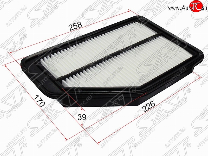 287 р. Фильтр воздушный двигателя SAT (258/226х170х39 mm)  Honda CR-V  RE1,RE2,RE3,RE4,RE5,RE7 (2007-2012) дорестайлинг, рестайлинг  с доставкой в г. Воронеж