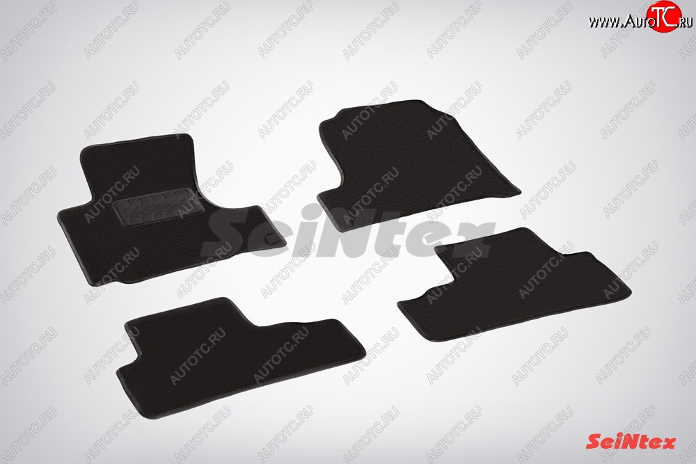 3 299 р. Комплект ворсовых ковриков в салон LUX Seintex Honda CR-V RE1,RE2,RE3,RE4,RE5,RE7 рестайлинг (2009-2012) (Чёрный)  с доставкой в г. Воронеж