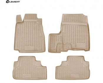 Комплект 3D ковриков салона Element (полиуретан) (с савбуфером) Honda CR-V RE1,RE2,RE3,RE4,RE5,RE7 рестайлинг (2009-2012) (Бежевые)