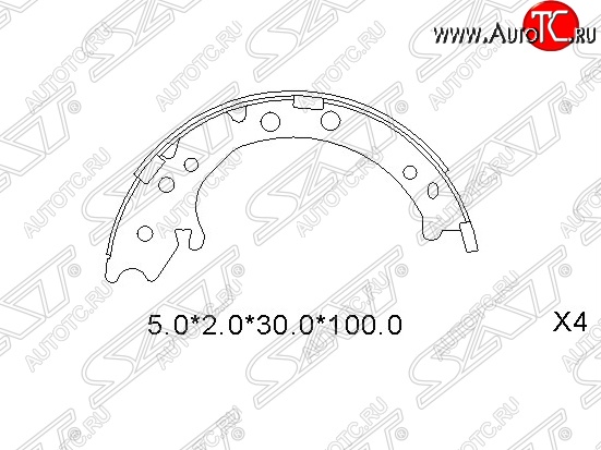 1 669 р. Колодки ручного тормоза SAT Honda CR-V RE1,RE2,RE3,RE4,RE5,RE7 рестайлинг (2009-2012)  с доставкой в г. Воронеж