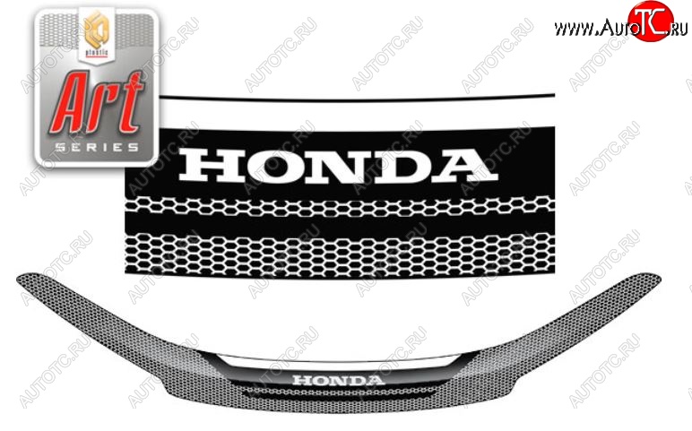 2 159 р. Дефлектор капота CA-Plastiс  Honda CR-V  RM1,RM3,RM4 (2012-2015) дорестайлинг (Серия Art серебро)  с доставкой в г. Воронеж