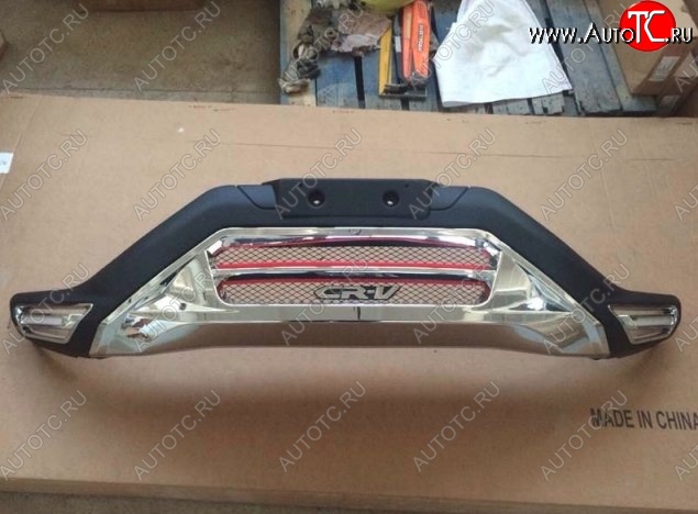 32 399 р. Накладка на передний бампер CT v2 Honda CR-V RM1,RM3,RM4 дорестайлинг (2012-2015) (Неокрашенная)  с доставкой в г. Воронеж