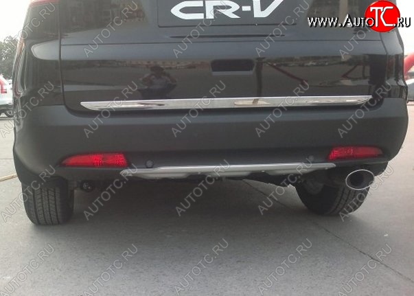 9 749 р. Накладка на задний бампер CT Honda CR-V RM1,RM3,RM4 дорестайлинг (2012-2015) (Неокрашенная)  с доставкой в г. Воронеж