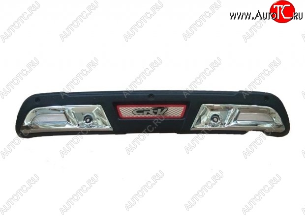 32 399 р. Накладка на задний бампер CT v2 Honda CR-V RM1,RM3,RM4 дорестайлинг (2012-2015) (Неокрашенная)  с доставкой в г. Воронеж