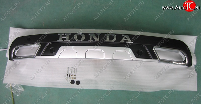 4 149 р. Накладка на задний бампер SuvStyle Honda CR-V RM1,RM3,RM4 дорестайлинг (2012-2015) (Неокрашенная)  с доставкой в г. Воронеж