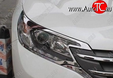 4 749 р. Накладки на фары СТ Honda CR-V RM1,RM3,RM4 дорестайлинг (2012-2015) (Неокрашенные)  с доставкой в г. Воронеж