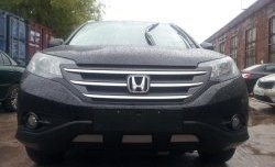 2 059 р. Сетка на бампер (2.4) Russtal (хром) Honda CR-V RM1,RM3,RM4 дорестайлинг (2012-2015)  с доставкой в г. Воронеж. Увеличить фотографию 2