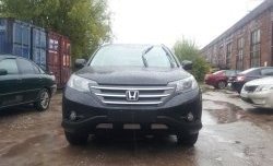 2 059 р. Сетка на бампер (2.4) Russtal (хром) Honda CR-V RM1,RM3,RM4 дорестайлинг (2012-2015)  с доставкой в г. Воронеж. Увеличить фотографию 3