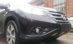2 059 р. Сетка на бампер (2.4) Russtal (хром) Honda CR-V RM1,RM3,RM4 дорестайлинг (2012-2015)  с доставкой в г. Воронеж. Увеличить фотографию 4