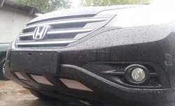 2 059 р. Сетка на бампер (2.4) Russtal (хром) Honda CR-V RM1,RM3,RM4 дорестайлинг (2012-2015)  с доставкой в г. Воронеж. Увеличить фотографию 6