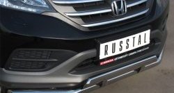 17 999 р. Защита переднего бампера (2 трубыØ63 и 42 мм, нержавейка) SLITKOFF  Honda CR-V  RM1,RM3,RM4 (2012-2015) дорестайлинг  с доставкой в г. Воронеж. Увеличить фотографию 2