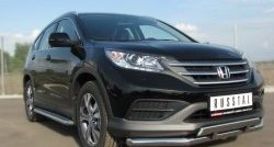 17 999 р. Защита переднего бампера (2 трубыØ63 и 42 мм, нержавейка) SLITKOFF  Honda CR-V  RM1,RM3,RM4 (2012-2015) дорестайлинг  с доставкой в г. Воронеж. Увеличить фотографию 4