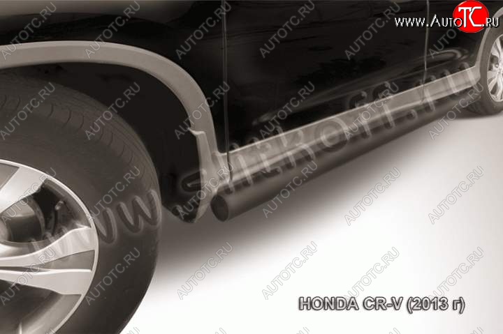 10 949 р. Защита порогов из трубы d76 Slitkoff  Honda CR-V  RM1,RM3,RM4 (2012-2015) дорестайлинг (Цвет: серебристый)  с доставкой в г. Воронеж