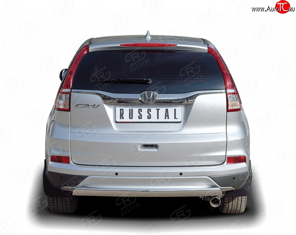11 249 р. Защита заднего бампера (Ø75x42 мм, нержавейка) Russtal Honda CR-V RM1,RM3,RM4 дорестайлинг (2012-2015)  с доставкой в г. Воронеж