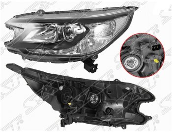 Левая фара передняя SAT Honda CR-V  RM1,RM3,RM4 (2012-2015) дорестайлинг (Галоген, с электрокорректором, не диодная)