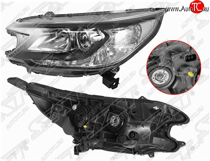 11 249 р. Левая фара передняя SAT  Honda CR-V  RM1,RM3,RM4 (2012-2015) дорестайлинг (Галоген, с электрокорректором, не диодная)  с доставкой в г. Воронеж