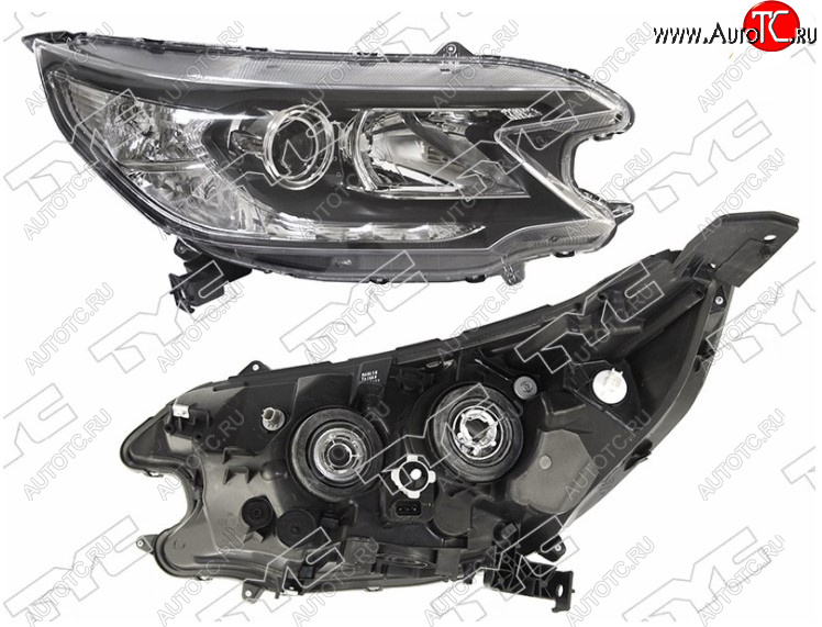6 499 р. Правая фара передняя TYC Honda CR-V RM1,RM3,RM4 дорестайлинг (2012-2015) (Галоген, с электрокорректором)  с доставкой в г. Воронеж